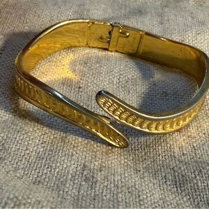 Monet Gold-Tone Textured Cuff Bracelet